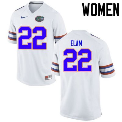 Women's Florida Gators #22 Matt Elam NCAA Nike White Authentic Stitched College Football Jersey NUF4162WM